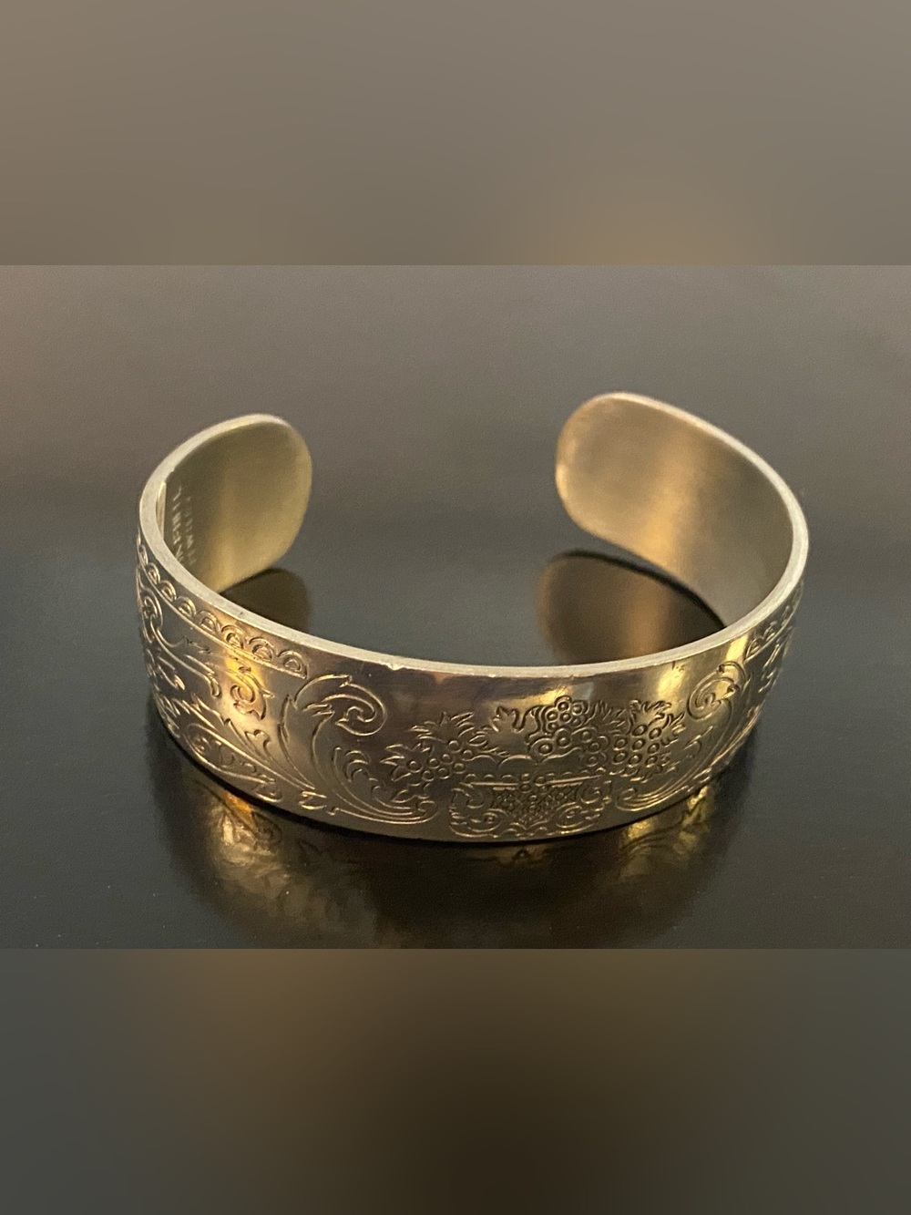 Lenox Kirk Stieff Collection Etched Pewter Cuff Bracelet with Original Box - Picture 3 of 15